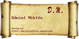 Dániel Miklós névjegykártya